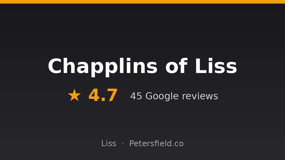Chapplins of Liss, Liss: 4.7 stars on Google
