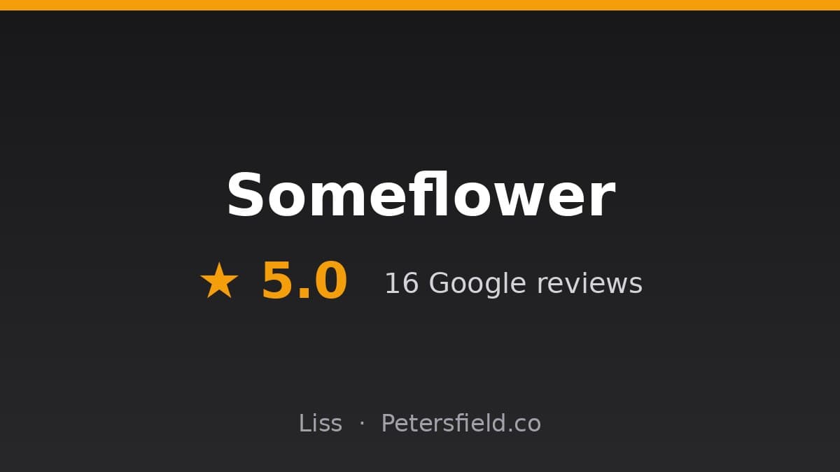 Someflower, Liss: 5.0 stars on Google