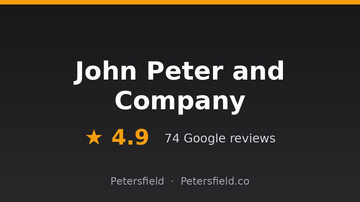 John Peter and Company, Petersfield: 4.9 stars on Google
