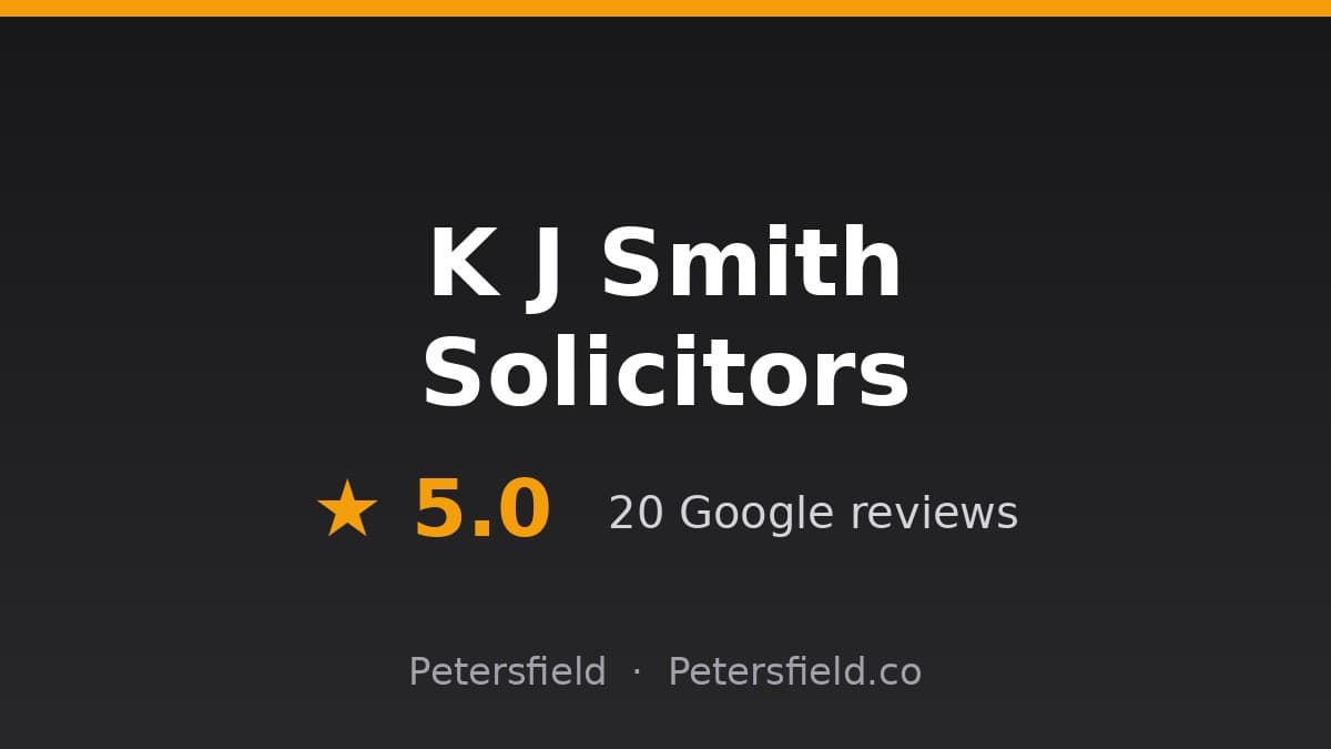 K J Smith Solicitors, Petersfield: 5.0 stars on Google